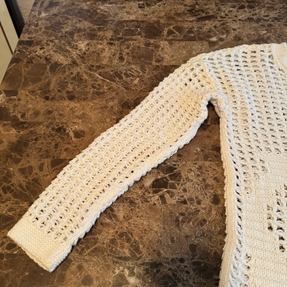 Kenar Sweater Size M Cream 3/4 Sleeve Chunky Stretch Cotton - Picture 8 of 8